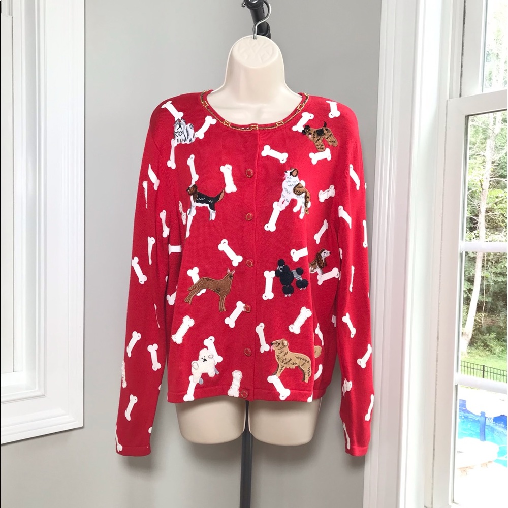 Berek Red Dog Lovers Cardigan Sweater ~ Women’s Medium